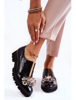 Elegantní lakované boty s  černá Cindy model 21601627 - Boto