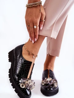 Elegantní lakované boty s  černá Cindy model 21601627 - Boto