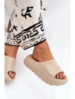 Dámské Pěnové Pantofle Na Platformě Big Star model 21686451 Béžové - Big Star Shoes Dámské Pěnové Pantofle Na Platformě Big Star model 21686451 Béžové - Big Star Shoes