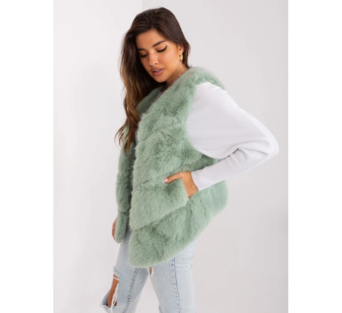 Kamizelka AT KZ model 19005839 pistacjowy - FPrice Kamizelka AT KZ model 19005839 pistacjowy - FPrice