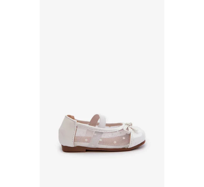 Dětské balerínky s mašlí, bílá Jellema