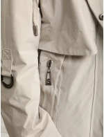 Dámská světle béžová přechodná bunda parka FashionStreet TY5553 Dámská světle béžová přechodná bunda parka FashionStreet TY5553