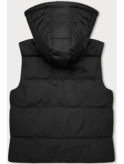 Černá krátká dámská vesta s kapucí model 18983650 - J.STYLE