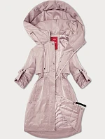 Dámská bunda s ohrnutými rukávy LHD pudrově růžová (LHD-24591)