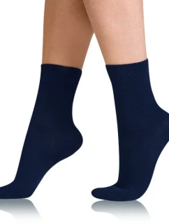 Dámské bavlněné ponožky s model 18863084 lemem COTTON COMFORT SOCKS  tmavě modrá - Bellinda