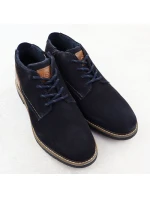 Pánské semišové kožené boty tmavě modré model 21906024 - Bugatti