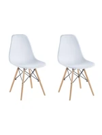 SKANDINÁVSKÁ ŽIDLE MATRACE BÍLÁ SADA 2 KS