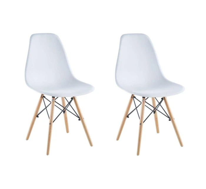 SKANDINÁVSKÁ ŽIDLE MATRACE BÍLÁ SADA 2 KS