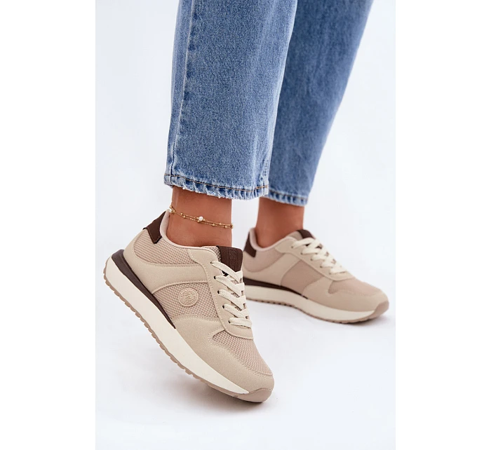Dámské tenisky na platformě Big Star TT274275 Béžové Dámské tenisky na platformě Big Star TT274275 Béžové