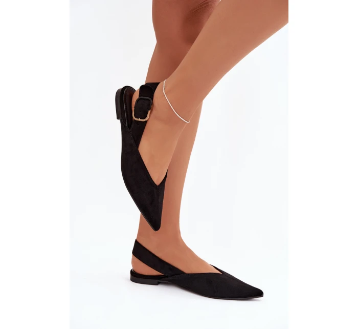 Dámské baleríny s přezkou Tanelia – černé Dámské baleríny s přezkou Tanelia – černé