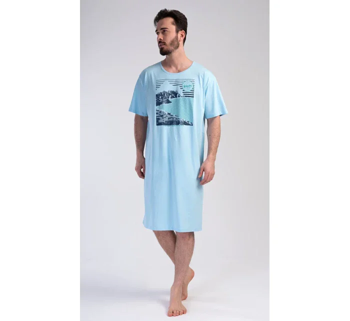 Pánská noční košile s krátkým rukávem model 19903025 - Vienetta MAN Pánská noční košile s krátkým rukávem model 19903025 - Vienetta MAN