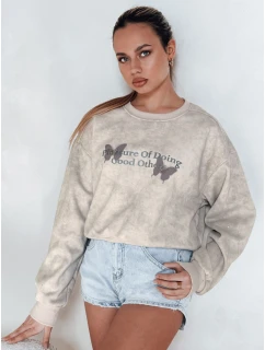 Dámská oversize mikina s motýly SPARKI šedá FashionStreet BY1406