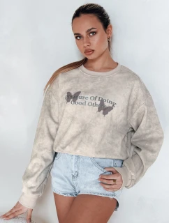 Dámská oversize mikina s motýly SPARKI šedá FashionStreet BY1406