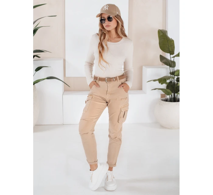 Dámské kalhoty CARGOIF light beige FashionStreet UY2712