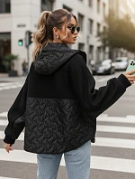 Dámská přechodná bunda oversize s kapucí černá FashionStreet TY5594