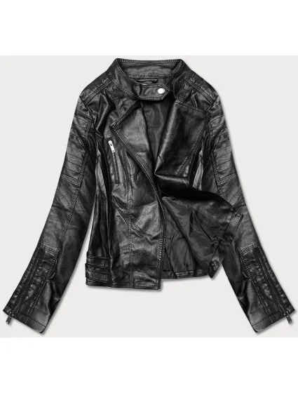 Černá bunda ramoneska se stojáčkem model 18125320 - Forget me not FASHION