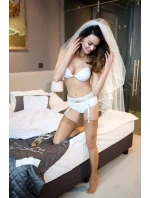 Dámský podvazkový pás Fuchsia white - JULIMEX