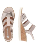 Pohodlné sandály na podpatku W rose gold model 19730112 - Rieker Pohodlné sandály na podpatku W rose gold model 19730112 - Rieker