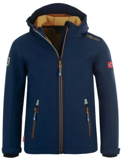 TrollKids Dětská softshellová bunda Trollfjord Jacket mystic blue/golden yellow softshell navy (161-146)