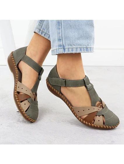 Sandały damskie na  zielone model 22033910 - Rieker