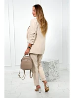 Elegantní souprava saka a kalhot tmavě béžové barvy Elegantní souprava saka a kalhot tmavě béžové barvy