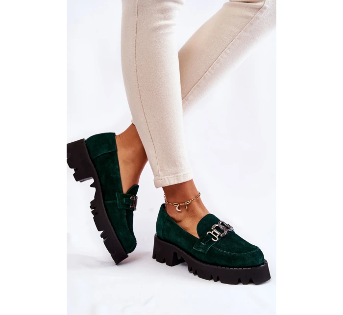 Semišové boty se zdobením Laura Messi 2489 zelene