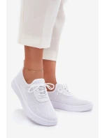 Dámské bílé textilní boty na platformě model 21702961 - Boto