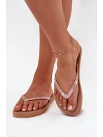 Dámské Japonské Pantofle Světle Hnědé 4FMM00FFLIF018-82S Dámské Japonské Pantofle Světle Hnědé 4FMM00FFLIF018-82S