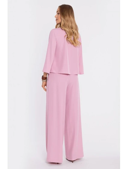 Elegantní halenka s rukávy pudrová model 22040541 - Moe