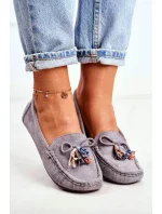 Dámské Semišové Mokasíny Šedé Donna Mia Dámské Semišové Mokasíny Šedé Donna Mia