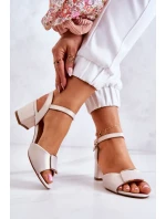 Kožené Sandály Na Vysokém Podpatku Béžová Lorisa Kožené Sandály Na Vysokém Podpatku Béžová Lorisa