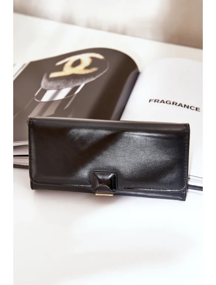 Eko Kožená Hladká Dámská Peněženka Černá Erolia