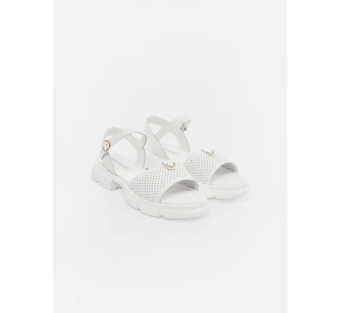 Výborné  sandály bílé dámské platforma