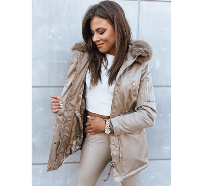 Dámská zimní bunda parka béžová model 21971002 - Dstreet Dámská zimní bunda parka béžová model 21971002 - Dstreet