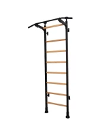 ROZKLÁDACÍ DŘEVĚNO-KOVOVÝ GYMNASTICKÝ ŽEBŘÍK S KOVOVOU HRAZDOU V DUBOVÉ LAVICI 511