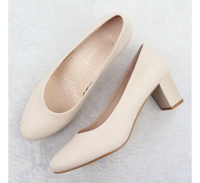 W model 21776006 béžové lodičky na podpatku - SERGIO LEONE W model 21776006 béžové lodičky na podpatku - SERGIO LEONE