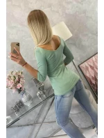 Halenka s kulatým výstřihem tmavě mátová Halenka s kulatým výstřihem tmavě mátová