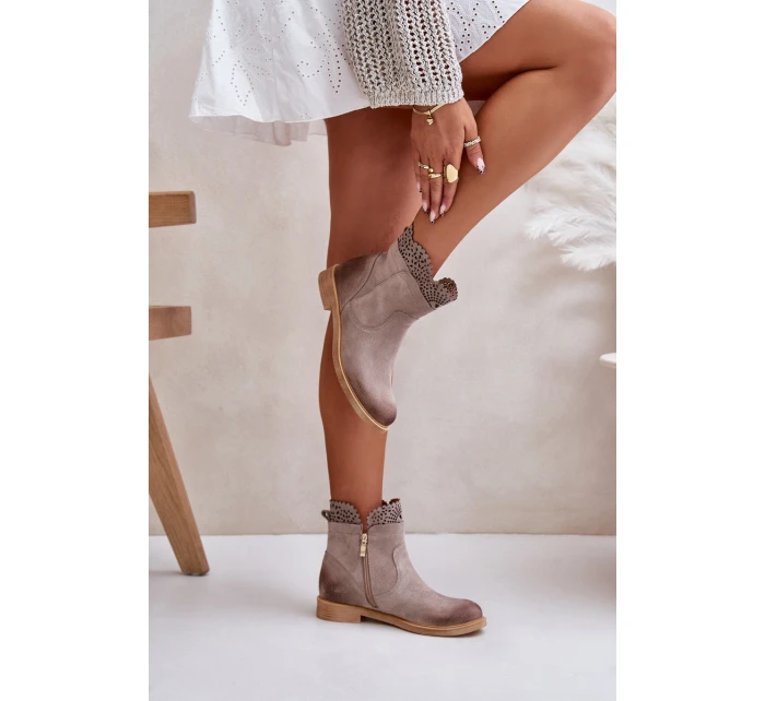 Nízké Dámské Boty Na Plochém Podpatku Zamszové Lewski model 21672802 - Boto