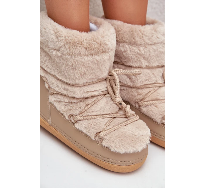 Sněhule S Kožíškem A Šněrováním Béžové model 21679603 - Boto Sněhule S Kožíškem A Šněrováním Béžové model 21679603 - Boto