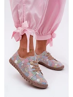 Vzorované vzorované dámské polobotky z přírodního semiše vícebarevné Belessa