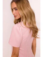 M855 Mini šaty s áčkovou linií - broskvové