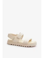 Dámské sandály na platformě Big Star Béžová Dámské sandály na platformě Big Star Béžová