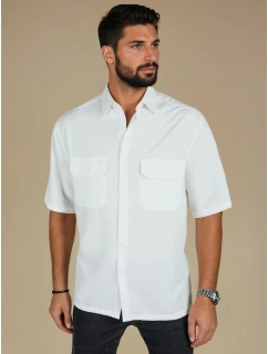 Pánské bílé tričko s krátkým rukávem FashionStreet KX1083