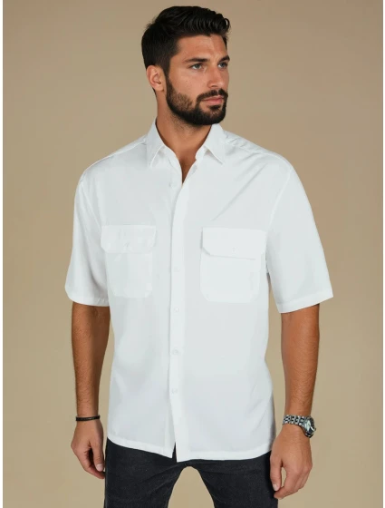 Pánské bílé tričko s krátkým rukávem FashionStreet KX1083