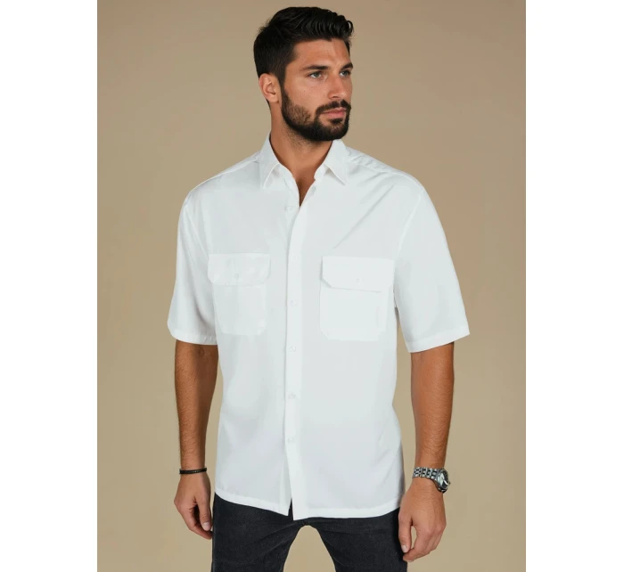 Pánské bílé tričko s krátkým rukávem FashionStreet KX1083