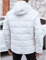 Pánská prošívaná zimní bunda s kapucí bílá FashionStreet TX5056