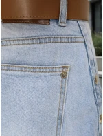 Jeansy damskie z wysokim stanem balloon fit niebieskie FashionStreet UY2916