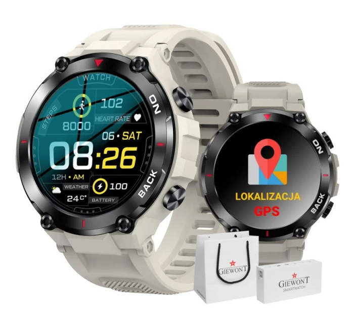 GIEWONT Pioneer GPS smartwatch GW460-3 - Světlý kámen GIEWONT Pioneer GPS smartwatch GW460-3 - Světlý kámen