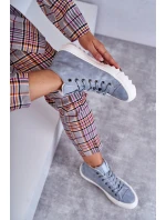 Dámské Kožené Teplé Tenisky Big Star EE274115 Světle Modré Dámské Kožené Teplé Tenisky Big Star EE274115 Světle Modré