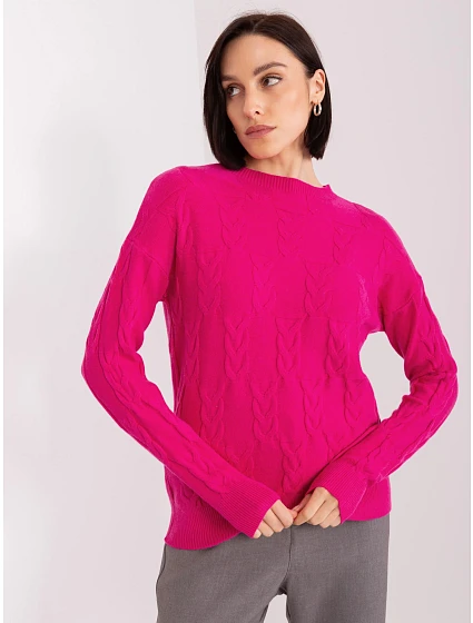 Sweter AT SW model 19040828 fuksjowy - FPrice Sweter AT SW model 19040828 fuksjowy - FPrice